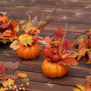 Usnow decoración de Halloween adorno realista hojas de arce imitación calabazas 3D fiesta otoño acción de gracias fotografía en casa accesorios artificiales verduras