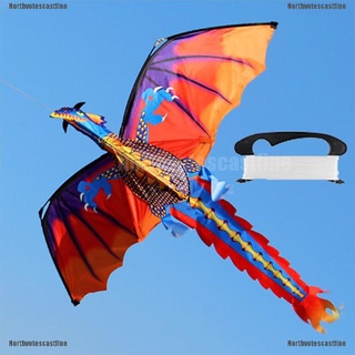 northvotescastfine grande 3d nylon cometa flying dragon kite con 100m línea familia deportes al aire libre juguete nvcf (1)