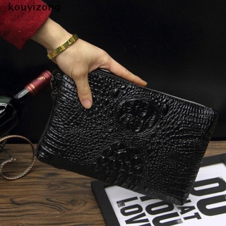 [Kouyi] Men Large Capacity Long Wallet Handbag Retro Leather Clutch Pouch Bag Business CO449