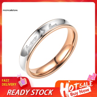 Mic anillo de pareja con incrustaciones de diamantes de imitación para siempre con incrustaciones de diamantes de imitación para mujeres
