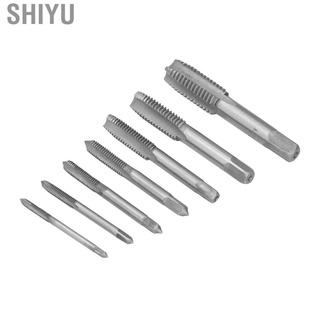 shiyu 7pcs titanio chapado tornillo grifo recto estriado para perforación agujero hardware herramientas manuales suministros industriales