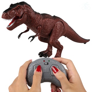 moving walking roaring dinosaurio control remoto electrónico luz sonido niños juguete regalos de halloween (1)