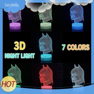 (SJ) Lámpara de mesa 3D LED táctil colorida luz de noche