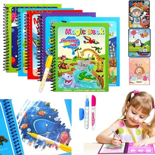 CHANGFU Birthday Gift Montessori Toys Sensory Water Drawing Book Magical Book Doodle Early Education Education Toys Reusable Kids Toys Painting Drawing Board Coloring Book