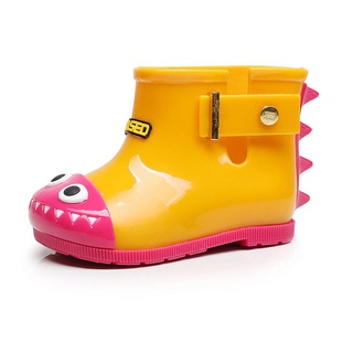Anti-slip Children's Slip on Jelly Rain Shoes with Lovely Shark Pattern Unisex