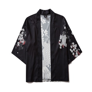 [BKS] Kimono De Verano Japonés De Cinco Puntos Con Mangas Para Hombre Y Mujer/Blusa Jacke Superior
