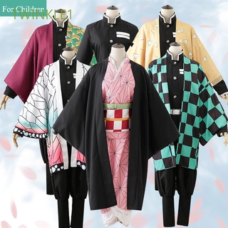 twinkle1 cosplay kid cosplay disfraz de niños demon slayer disfraz kimono conjuntos agatsuma zenitsu kamado tanjirou tsuyuri kanawo kimono moda tomioka giyuu cos kimono