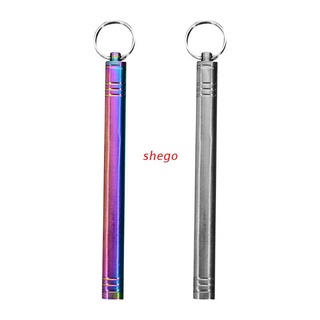 SHE Pocket Titanium Toothpick Holder Keychain - Mobile Toothpick Box Container Toothpick Case Easy To Carry In（Silver）