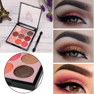 [listo stock] paleta de sombras de ojos de 9 colores perla purpurina paleta de polvo sombra de ojos mate maquillaje cosmético
