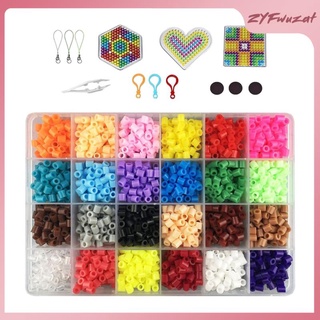 2400 Pcs Hama Beads Fuse Beads Kit Handmade Craft Pixel Art Project