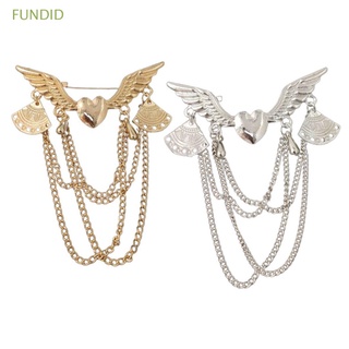 FUNDID New Brooch Multipurpose Wing Shape Alloy DIY Fashion Men Decorate Gold And Silver
