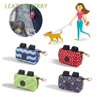 leatherberry portátil dispensador de bolsas de entrenamiento al aire libre suministros de mascotas perro caca bolsa titular bolsa biodegradable gato recoger caca cachorro bolsas de basura/multicolor