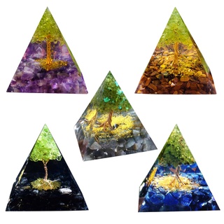 amatista esfera de cristal orgonita pirámide y obsidianos chakra energía piedra orgone (1)