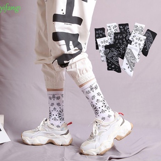 Yifang1 calcetines deportivos De algodón/calcetines De medio/Flor multicolor