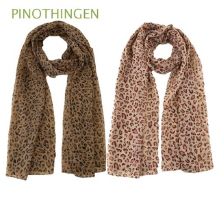 PINOTHINGEN 2PCS Women Tudung Fashion Long Wide Leopard Shawl Chiffon Scarves Hot Hajib Muslim Printed Voile