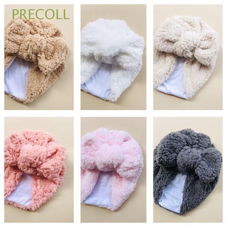 PRECOLL Gifts Beanie Cap Solid Baby Kids Newborn Wool Hat Turban Cute Lovely Furry Balls Pompom Girls Boys Head Wraps Big Bowknot Winter Warm/Multicolor