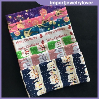 [Enjoy] 20 pzs stickers cuadrados de tela de lino de algodón de algodón mixto de navidad para acolchar DIY