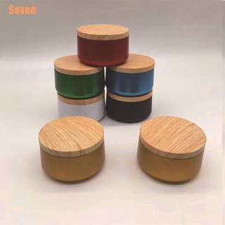 seven (¥)~candle jar box tinplate puede portátil tapa de madera cosmética cubierta de madera mini almacenamiento (5)