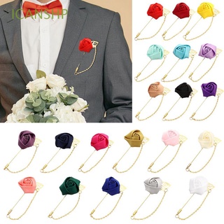 ICANSHP Jewelry Rose Flower Brooch Lapel Pin Best Man Corsage Groom Boutonniere Brooch Flower Bridal Wedding Decor Fashion Brooch Pin Clothes Accessory Golden Leaf Men Wedding Boutonniere/Multicolor