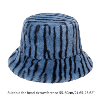 esqueleto de la moda de cebra de rayas de felpa de la cuenca sombrero de pescador sombrero unisex de imitación de conejo de piel de lana gorra de felpa sombreros otoño invierno sombrero hipster (2)