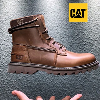 caterpillar auténtico de primera capa zapatos de cuero gato de alta parte superior martin botas retro botas de acero dedo anti-aplastamiento botas de seguridad (1)