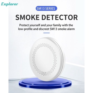 Tuya detectora De humo inteligente Wifi con Sensor De humo/sonido y luz De fuego/alarma