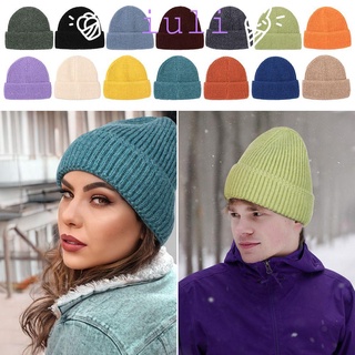 IULI1 Women Thickened Wool Hat Pure Color Winter Beanies Large Size Apparel Accessories Winter Hat High Quality Warm/Multicolor
