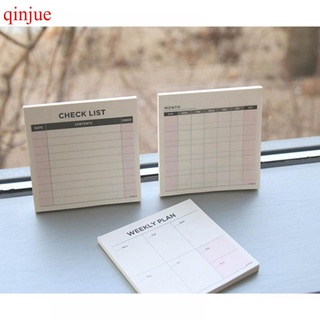 QINJUE más nuevo elegante semanal Plan mensual calendario Memo Check Stick nota marcadores almohadillas (2)
