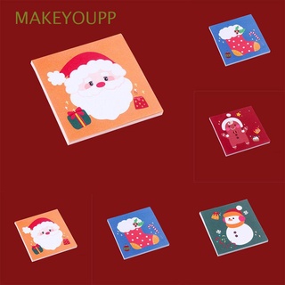 MAKEYOUPP Memo Notes Gift Memo Pads Stationery Notepad Sticky Notes Planner Decoration Office Supplies Paper Message Note Stickers Christmas Series