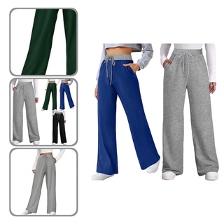 eranfu Lady Winter Pants Contrast Color Patchwork Trousers Pockets for Yoga