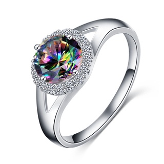 Anillo de compromiso de diamantes de corte redondo brillante anillo de compromiso de boda para mujeres/joyería/mejor aniversario para esposa