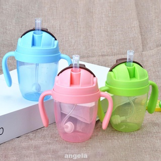 Botella De agua con succión Portátil a prueba De fugas con mangos De 300ml Para bebés (5)