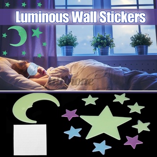 en venta pegatinas de pared luminosas que brillan en la oscuridad bebé niños dormitorio decoración del hogar estrellas luminosas fluorescentes pegatinas de pared (1)
