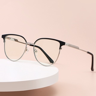 2022 Metal ojo de gato montura de anteojos de gran tamaño ordenador filtro de luz azul gafas de bloqueo para mujeres