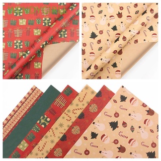 WENDYGIRLL DIY Christmas Decoration Handmade Craft Kraft Paper Wrapping Paper Box Packing Festival Supplies Gift Wrapping Santa Snowman Recyclable