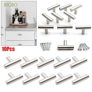 BIGBO 10Pcs Furniture Handles Home cabinet pulls Door Knob Brushed Bathroom Stainless Steel Cabinet Cupboard Drawer T Bar/Multicolor