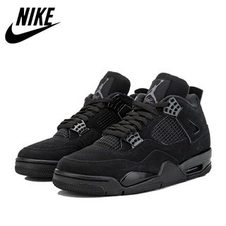 Nike Air Jordan4 AJ4 Mid-High Negro Gato Clásico Trend Zapatos De Baloncesto