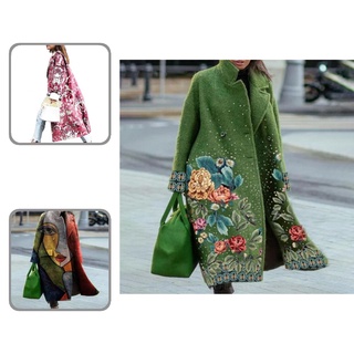 predowhen ultra suave mujer abrigo estampado floral chaqueta larga abrigo elegante prendas de abrigo (1)