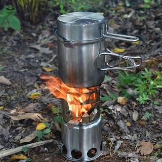 1set portátil mini estufa conjunto de olla de acero inoxidable cocina al aire libre para senderismo camping (3)