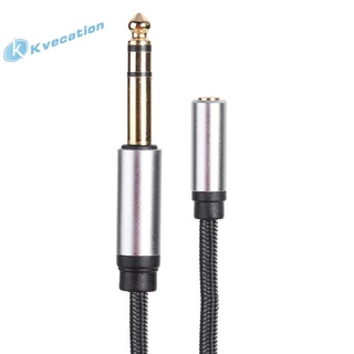 Kvecation 0.2m enchufe chapado en oro de 3.5 mm hembra a 6.35 mm macho corto adaptador estéreo cable (9)