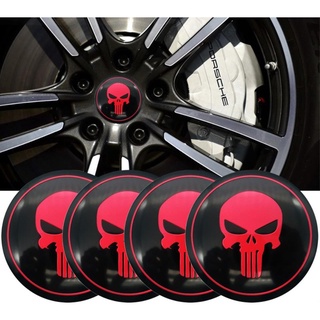 Tomota nuevo 4pcs 56mm Punisher coche volante neumático centro coche pegatina Hub Cap emblema (1)