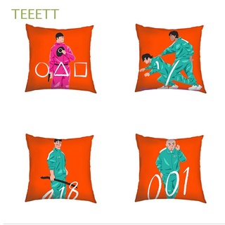 TEEETT Hot Sale Cushion Cover TV Drama Peripheral Decor Squid Game Pillow Case Sofa Automobile Gifts Home Drawing Room Cotton Linen