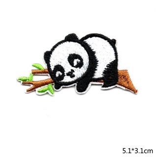 danae 14 unids/set lindo panda bordado parche coser plancha en parches para decoración de ropa (4)