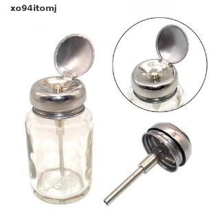[mj] dispensador de bomba de vidrio transparente vacío de 100 ml botella de alcohol para esmalte de uñas