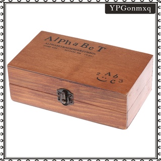 70 unids/set sellos de goma vintage caja de madera alfabeto letra número craft