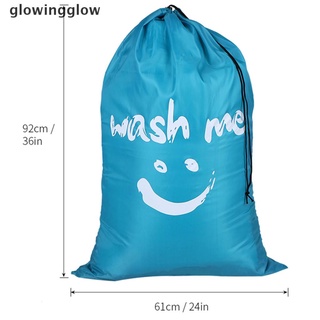 glwg bolsa de lavandería de nailon con forma de sonrisa, bolsa lavable, organizador con cordón, brillo