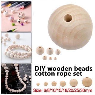 espaciador de madera redondo de cuentas natural sin pintar bola de madera diy perlas de joyería artesanía e4d1 (8)