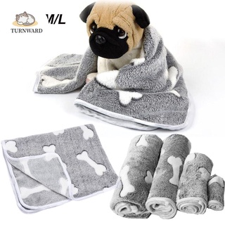 TURNWARD Comfortable Sleeping Dog Cushion Mat Soft Pet Kennel Pet Blanket Plush Cat Pet Supplies Puppy Warm Bone Pattern