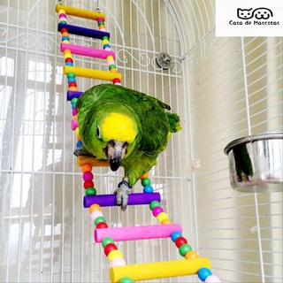 Pet Escalada escalera Para masticar madera juguetes con cuerda colgante Para pájaro loro suministros