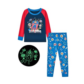Los niños de manga larga pijamas conjunto YouTobe juego de moda Festival Nightshirt juventud transpirable traje de algodón niños niños camisón ropa